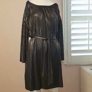 Halston Heritage tunic/ dress metallic pewter